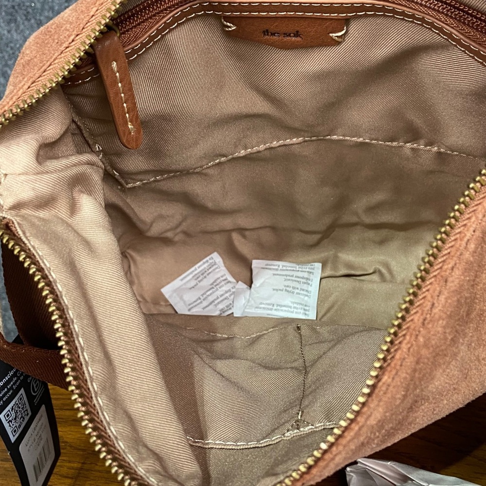 The Sak Lucia Leather Hobo Bag Women's Suede Patchwork Crossbody Purse 107528 - Picture 13 of 15